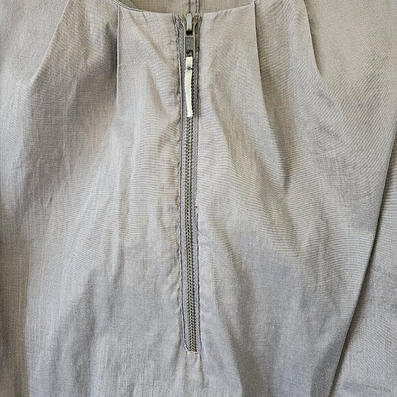 Truly By Part Two Gray Cotton Lurex SleevlessShimmery Mini Pockets Zippers US 10 - Picture 3 of 16